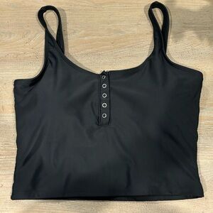 Pink Desert black tankini top